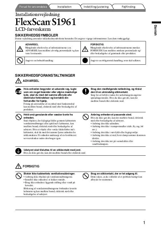 Mode d'emploi EIZO FLEXSCAN S1961