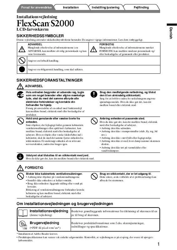 Mode d'emploi EIZO FLEXSCAN S2000