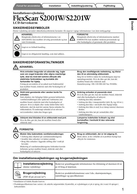 Mode d'emploi EIZO FLEXSCAN S2201W