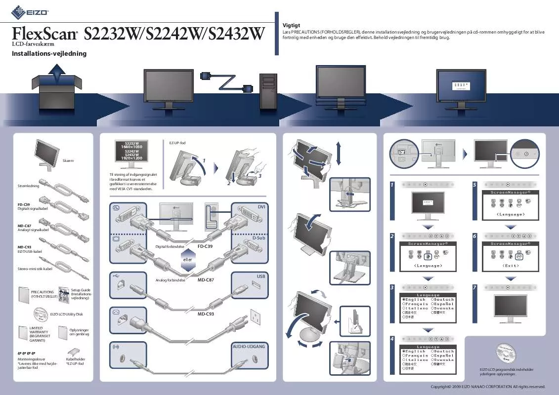 Mode d'emploi EIZO FLEXSCAN S2232W