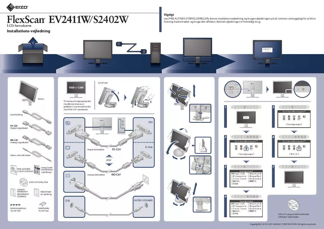 Mode d'emploi EIZO FLEXSCAN S2402W