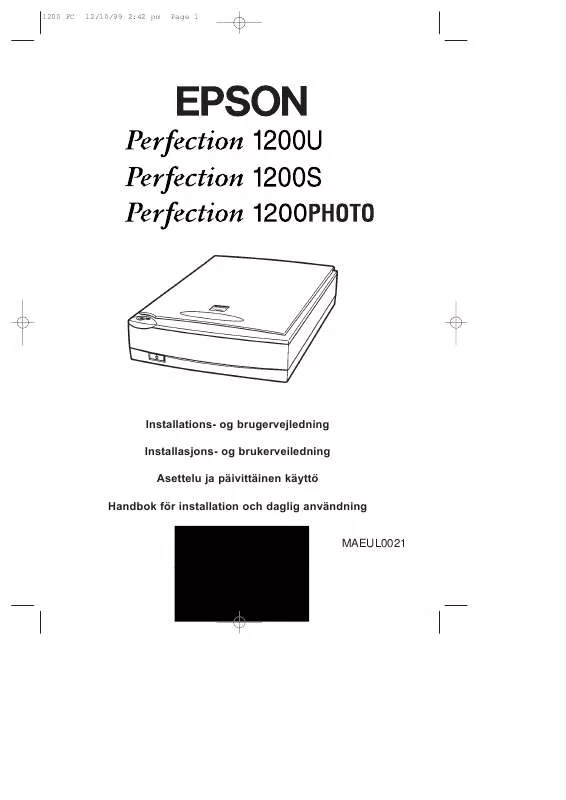 Mode d'emploi EPSON PERFECTION 1200