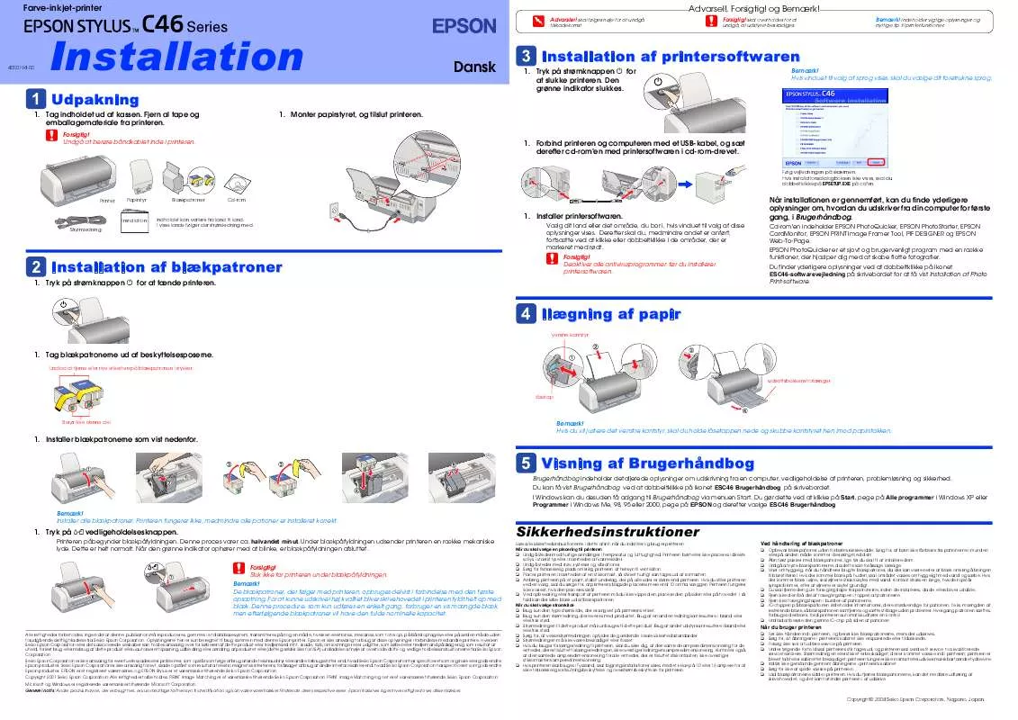 Mode d'emploi EPSON STYLUS C46