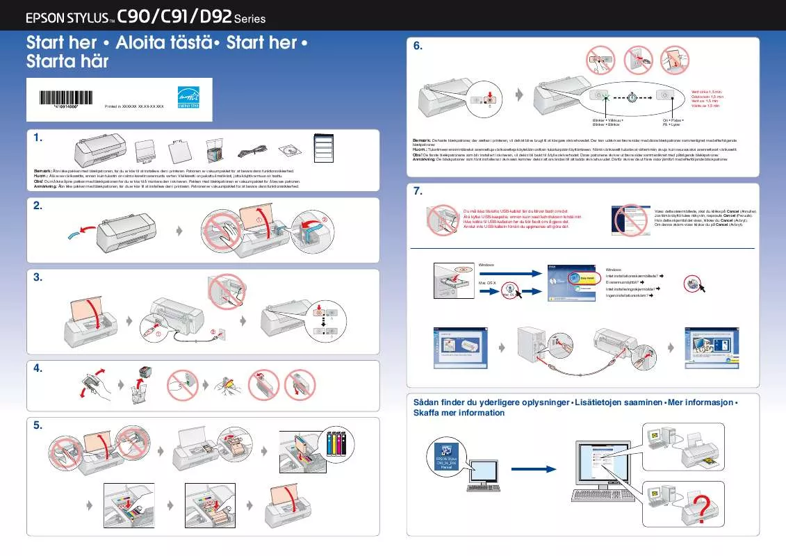 Mode d'emploi EPSON STYLUS C91