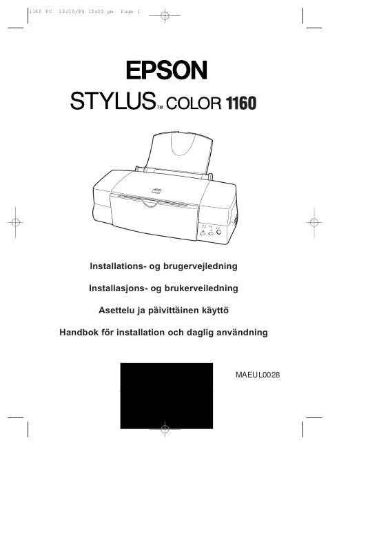 Mode d'emploi EPSON STYLUS COLOR 1160