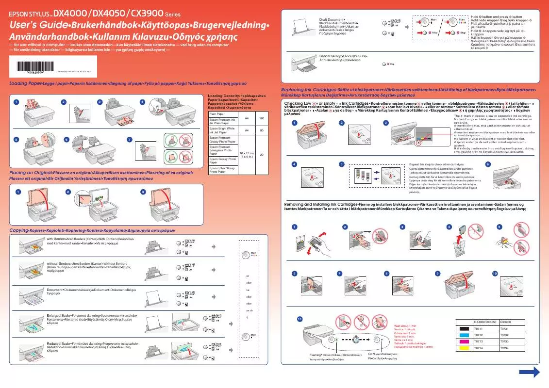 Mode d'emploi EPSON STYLUS CX3900