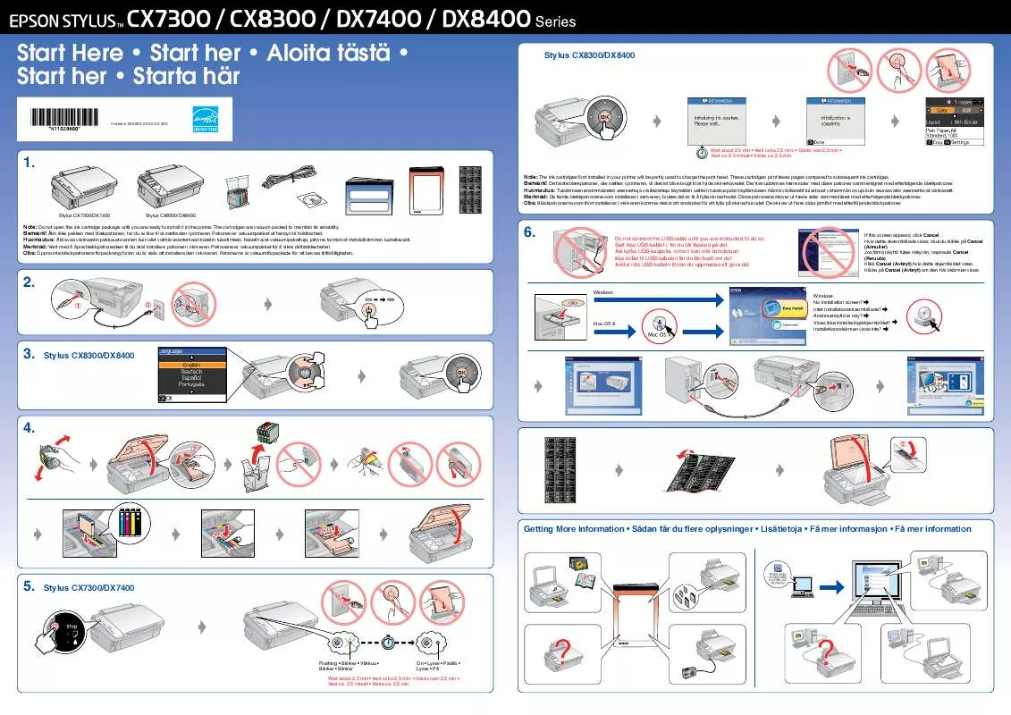 Mode d'emploi EPSON STYLUS CX7300