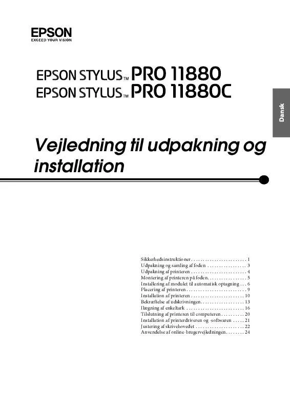 Mode d'emploi EPSON STYLUS PRO 11880