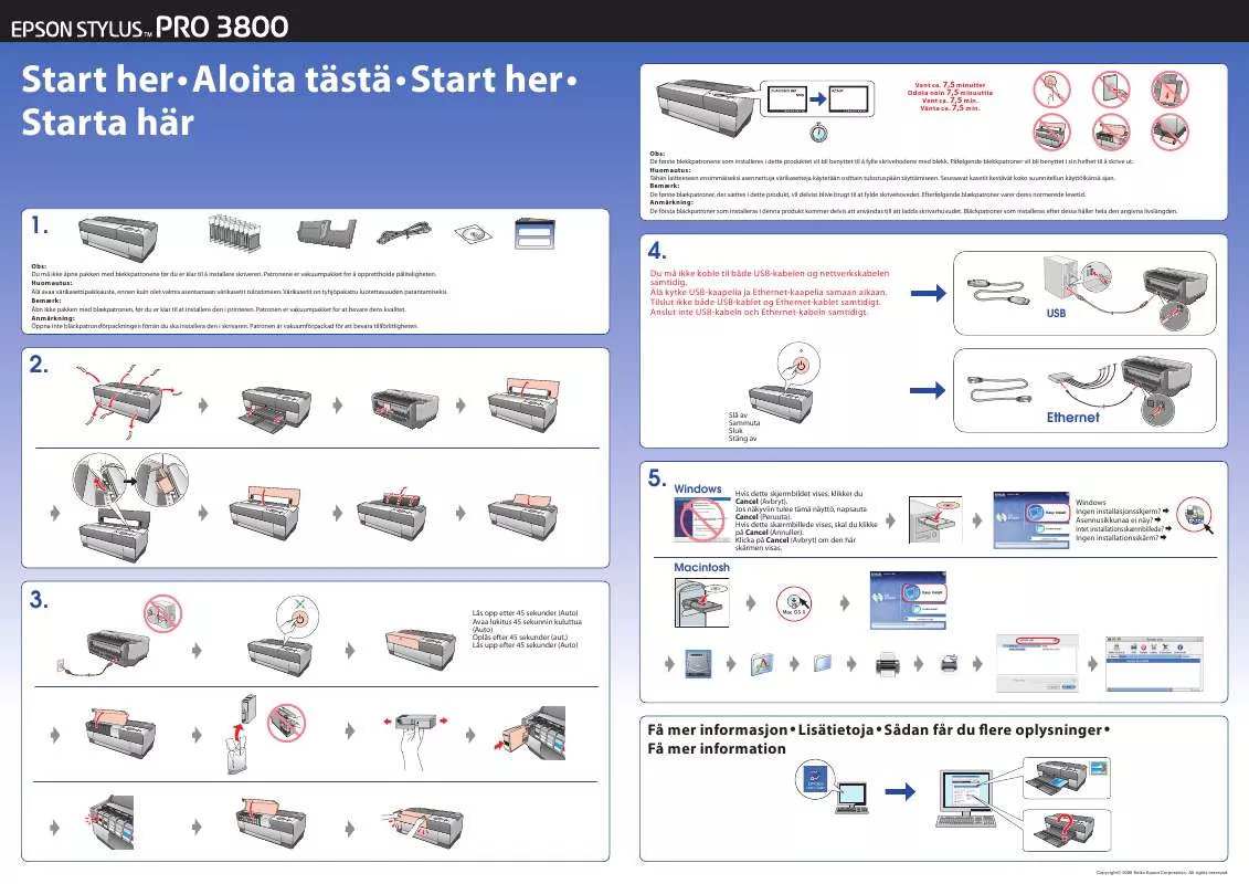 Mode d'emploi EPSON STYLUS PRO 3800