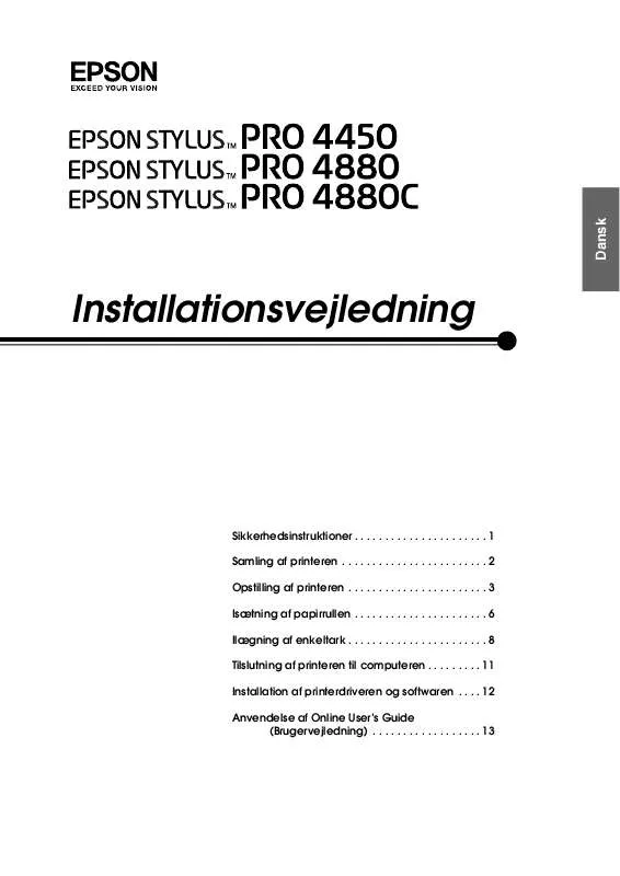 Mode d'emploi EPSON STYLUS PRO 4880