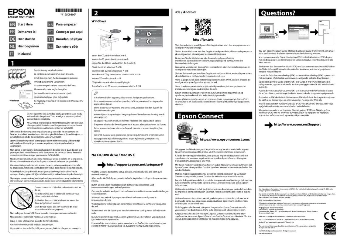 Mode d'emploi EPSON WORKFORCE WF-7610DWF