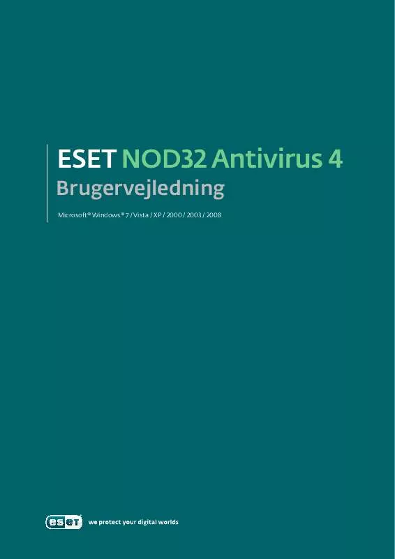 Mode d'emploi ESET NOD32 ANTIVIRUS 4