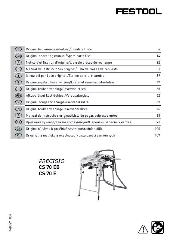 Mode d'emploi FESTOOL CS 70 E