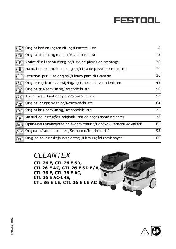 Mode d'emploi FESTOOL CTL 26 E SD E-A