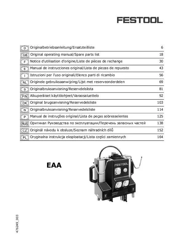 Mode d'emploi FESTOOL EAA