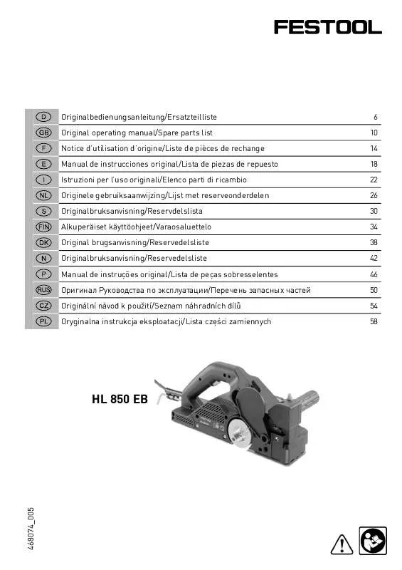 Mode d'emploi FESTOOL HL 850 EB