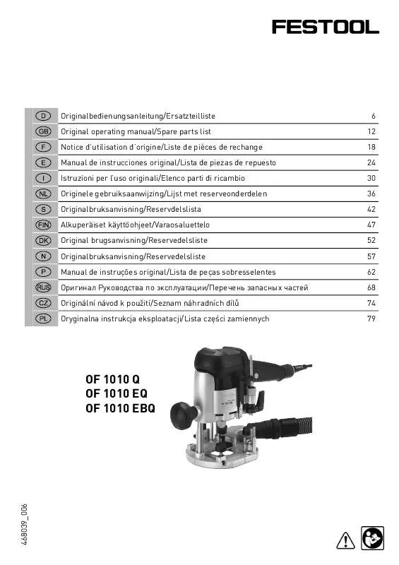 Mode d'emploi FESTOOL OF 1010 Q