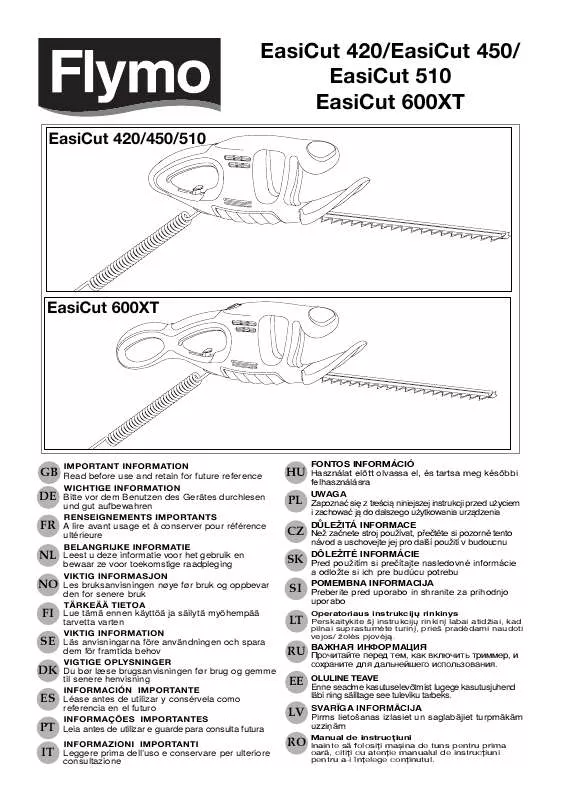 Mode d'emploi FLYMO EASICUT 420