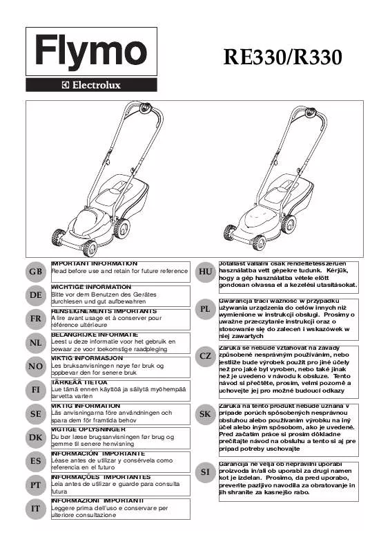 Mode d'emploi FLYMO RE330