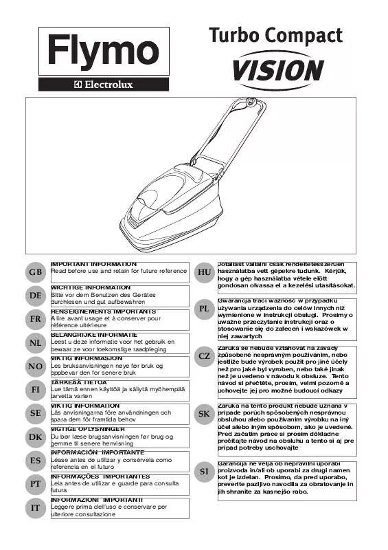 Mode d'emploi FLYMO TURBO COMPACT VISION 330