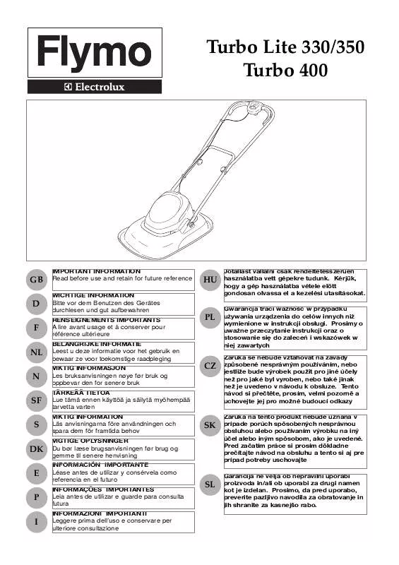 Mode d'emploi FLYMO TURBO LITE 400