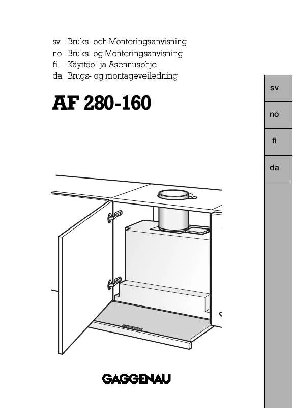 Mode d'emploi GAGGENAU AF280160