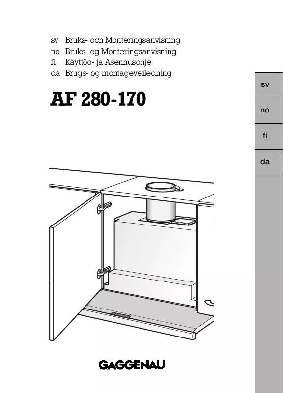 Mode d'emploi GAGGENAU AF280170