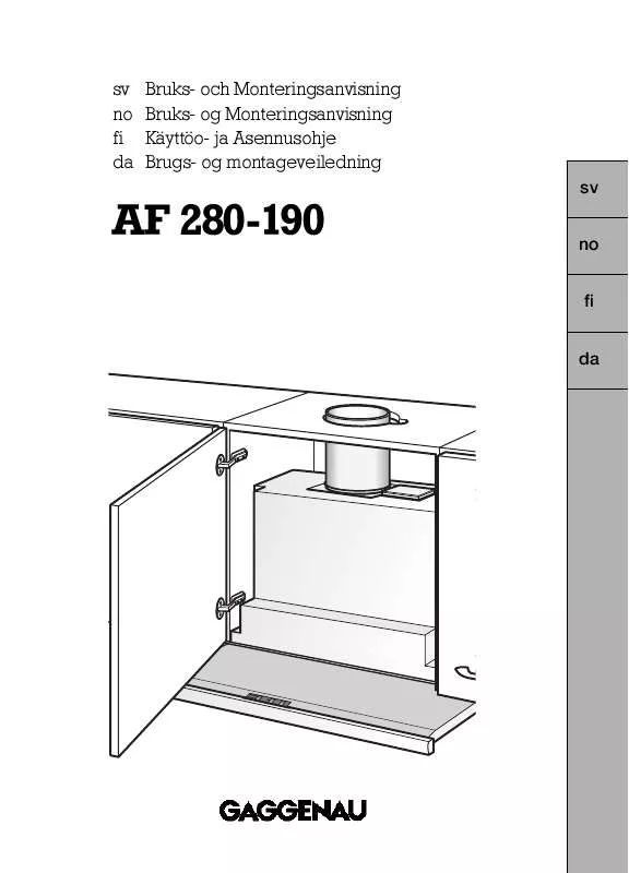 Mode d'emploi GAGGENAU AF280190