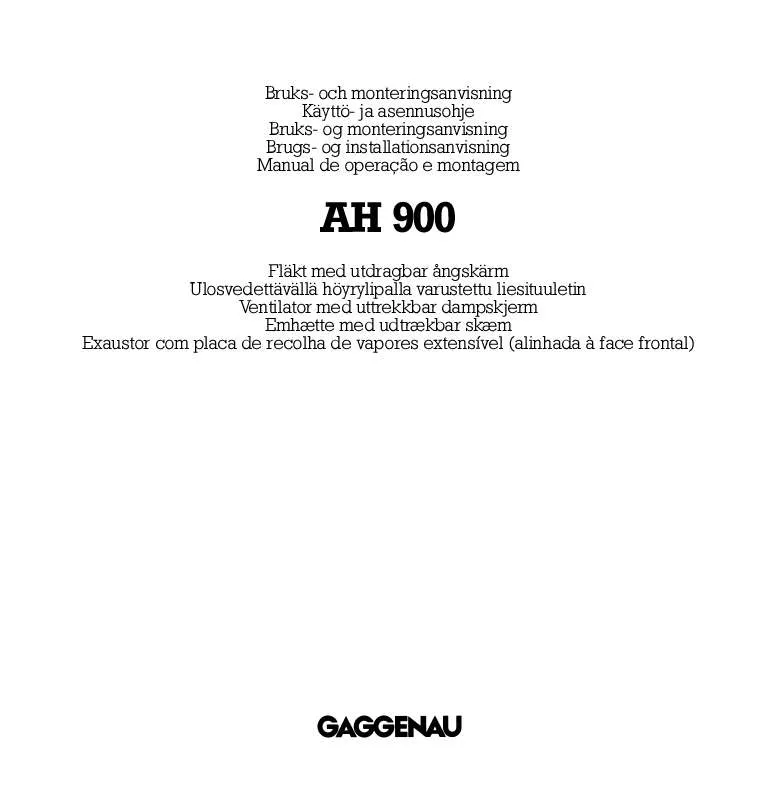 Mode d'emploi GAGGENAU AH900161