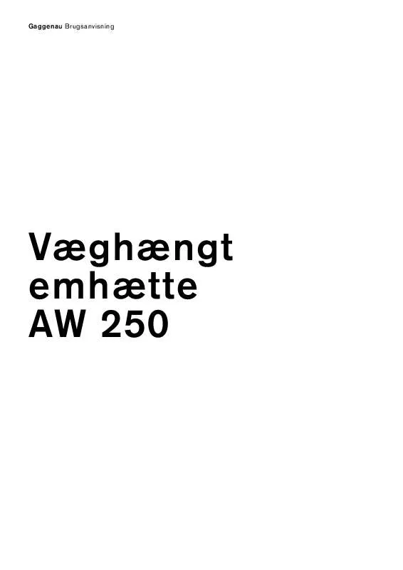 Mode d'emploi GAGGENAU AW250190