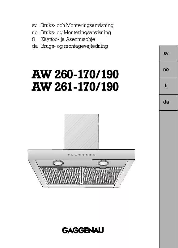 Mode d'emploi GAGGENAU AW260170