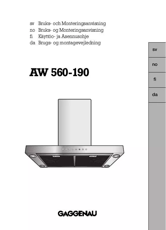 Mode d'emploi GAGGENAU AW560190