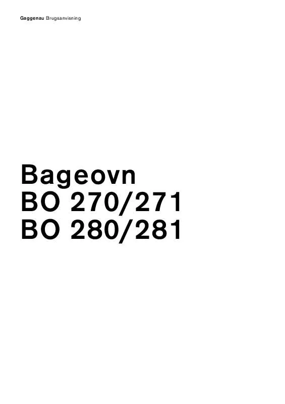 Mode d'emploi GAGGENAU BO281130