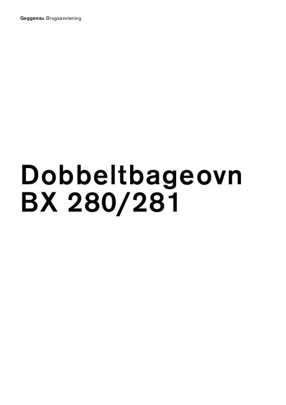 Mode d'emploi GAGGENAU BX281610