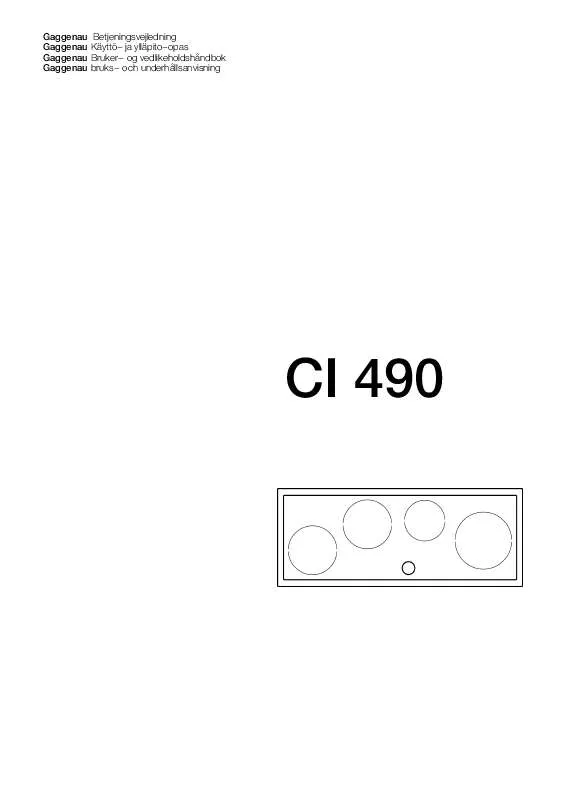 Mode d'emploi GAGGENAU CI490110