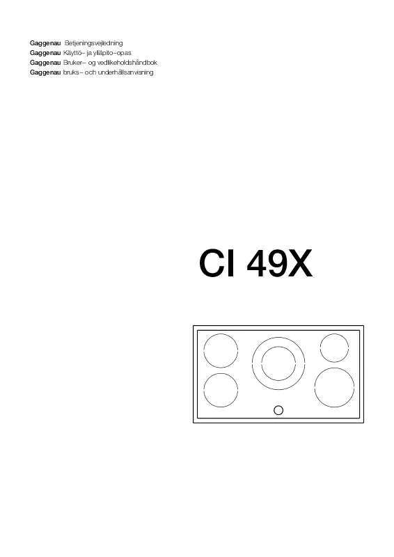 Mode d'emploi GAGGENAU CI491110