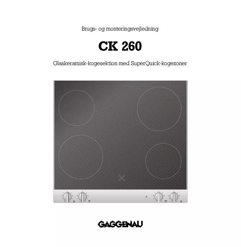 Mode d'emploi GAGGENAU CK260504