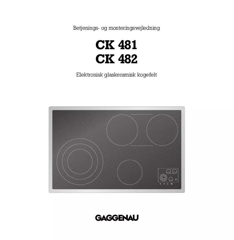 Mode d'emploi GAGGENAU CK481110