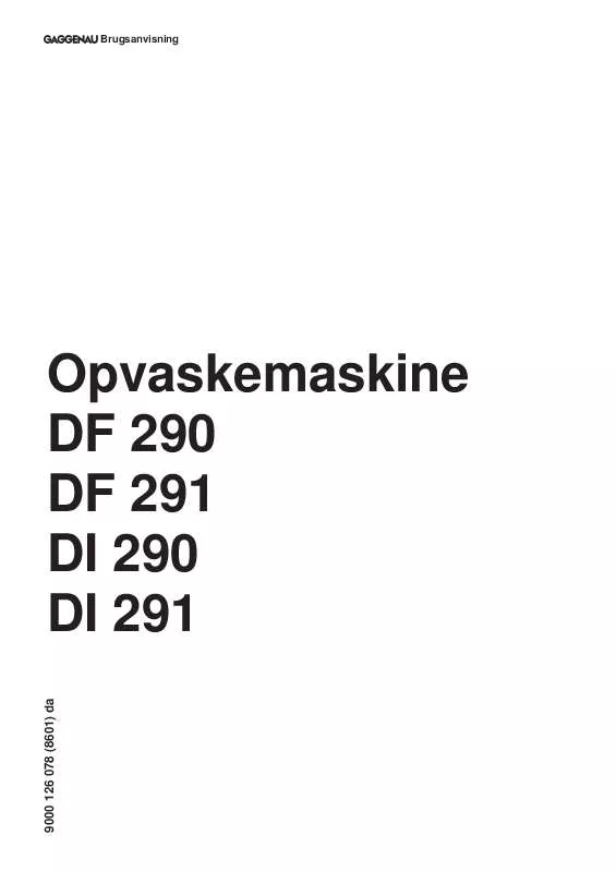 Mode d'emploi GAGGENAU DF291160