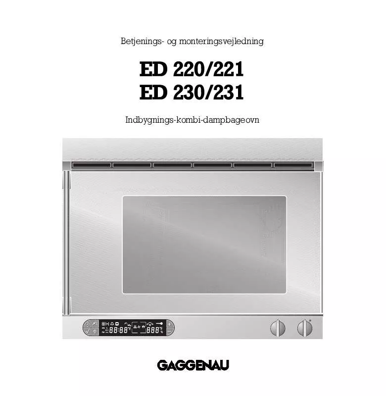 Mode d'emploi GAGGENAU ED231130