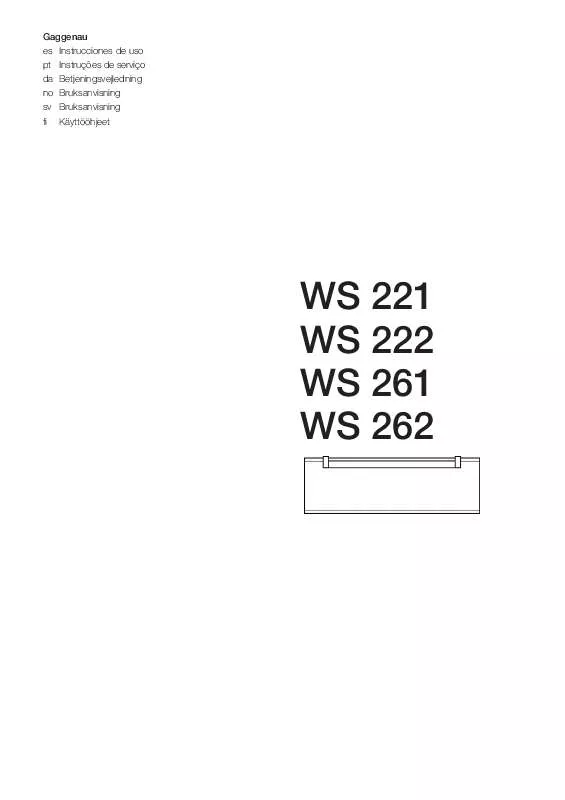 Mode d'emploi GAGGENAU WS222100