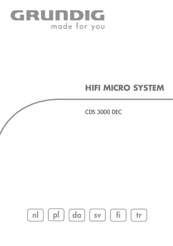 Mode d'emploi GRUNDIG CDS 3000 DEC