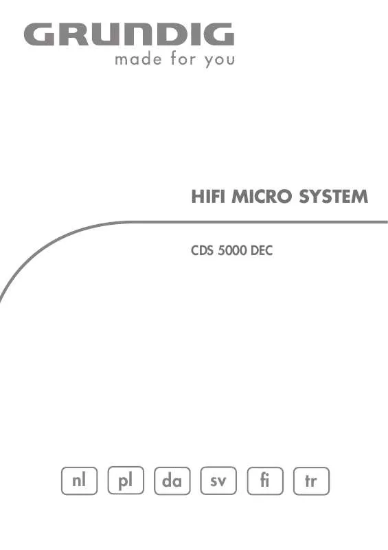 Mode d'emploi GRUNDIG CDS 5000 DEC