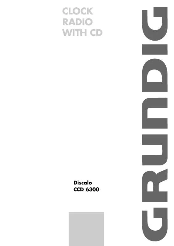 Mode d'emploi GRUNDIG DISCALO CCD 6300