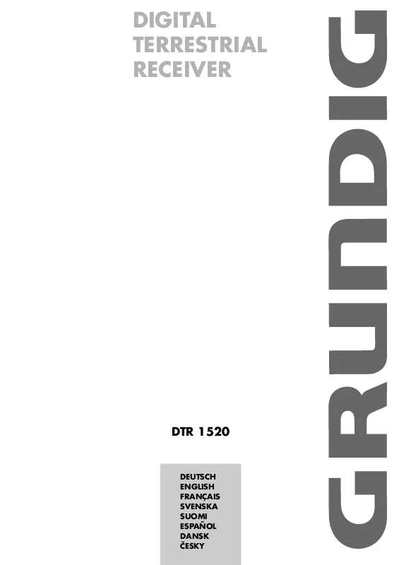 Mode d'emploi GRUNDIG DTR 1520