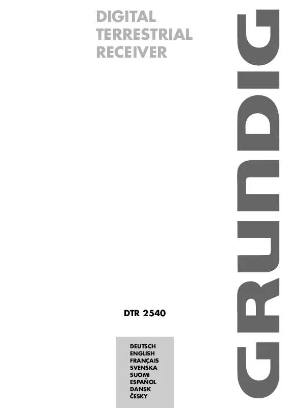 Mode d'emploi GRUNDIG DTR 2540