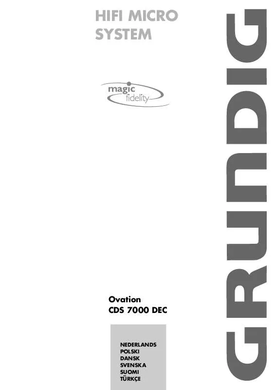 Mode d'emploi GRUNDIG OVATION CDS 7000 DEC