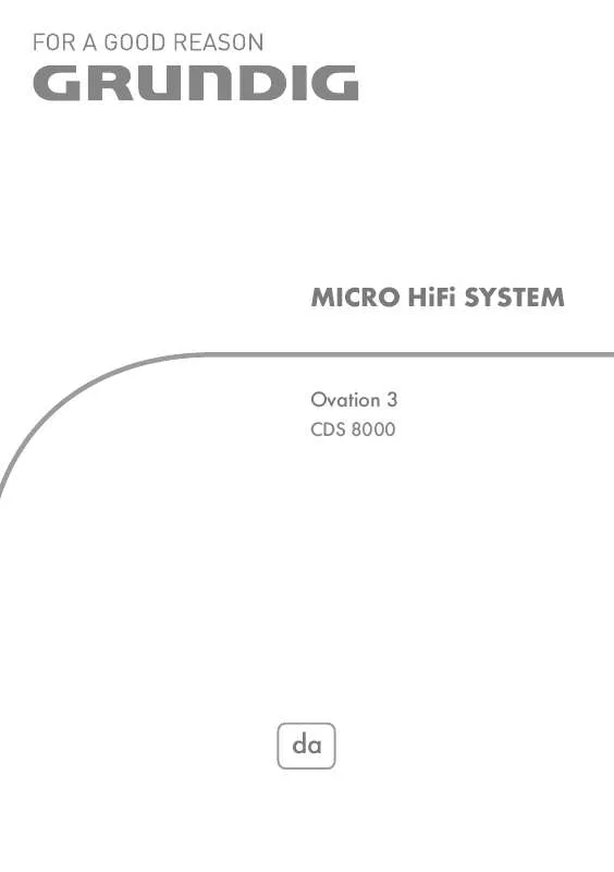 Mode d'emploi GRUNDIG OVATION 3 CDS 8000