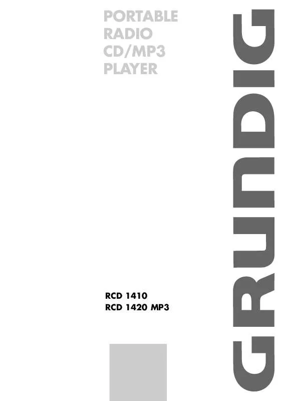 Mode d'emploi GRUNDIG RCD 1420 MP3