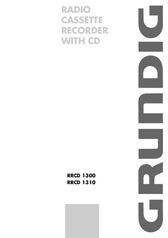 Mode d'emploi GRUNDIG RRCD 1310